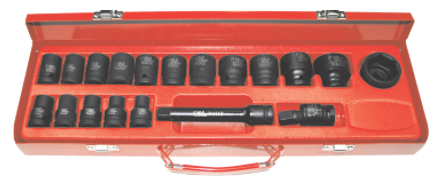 19 Piece 1/2 Inch Drive Metric Standard Impact Socket .Set