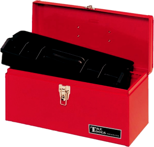 406mm Metal Tool Box With Plastic Tote Tray