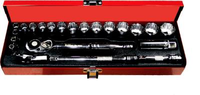 22 Piece 3/8" Drive Metric Socket Set (12 Point)