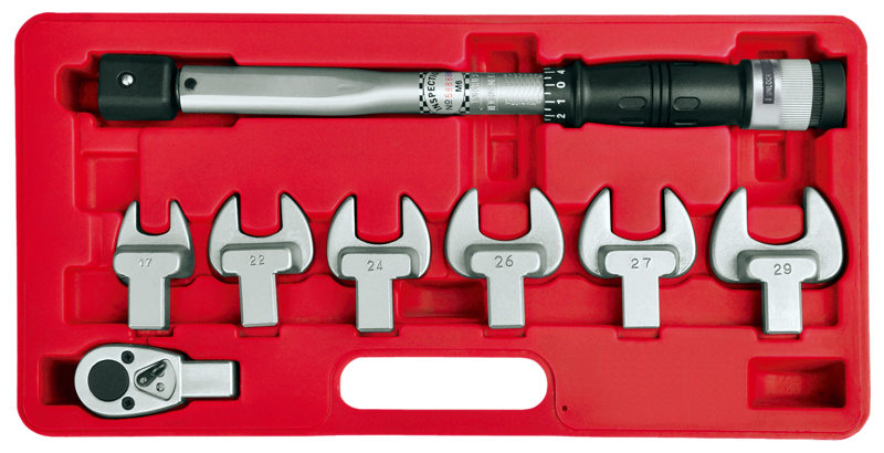 9 Piece Interchangeable Torque Wrench Set 1/2 Inch Driveratchet 17 22 24 25 27 29.