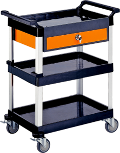 Triple Tray Tool Cart With Drawer