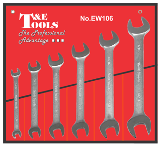 6 Piece SAE Open-End Wrench Set 1/4 Inch .7/8 Inch 