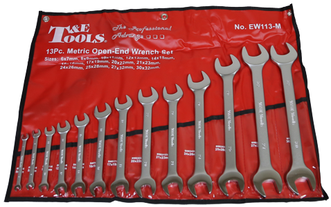 13 Piece Metric Open-End Wrench Set 6mm-32mm