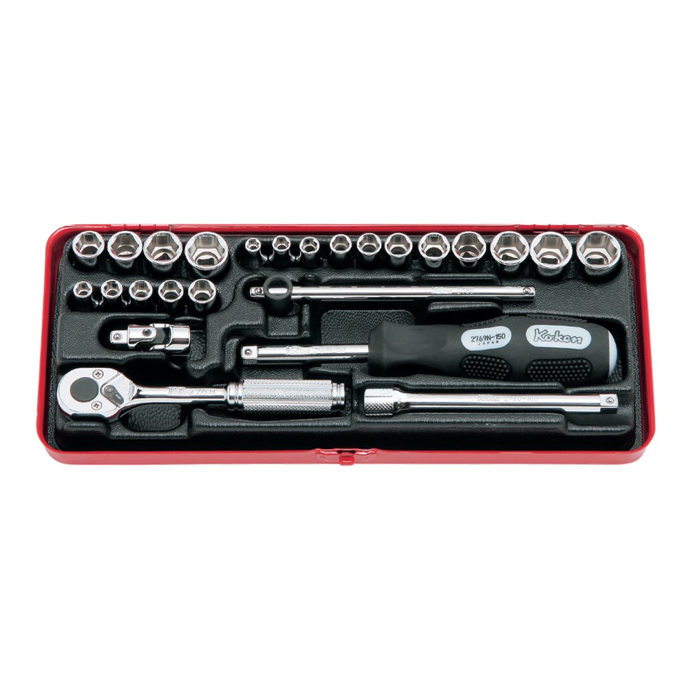 Socket Set 1/4 Drive AF/Met 6pt (25PCS)