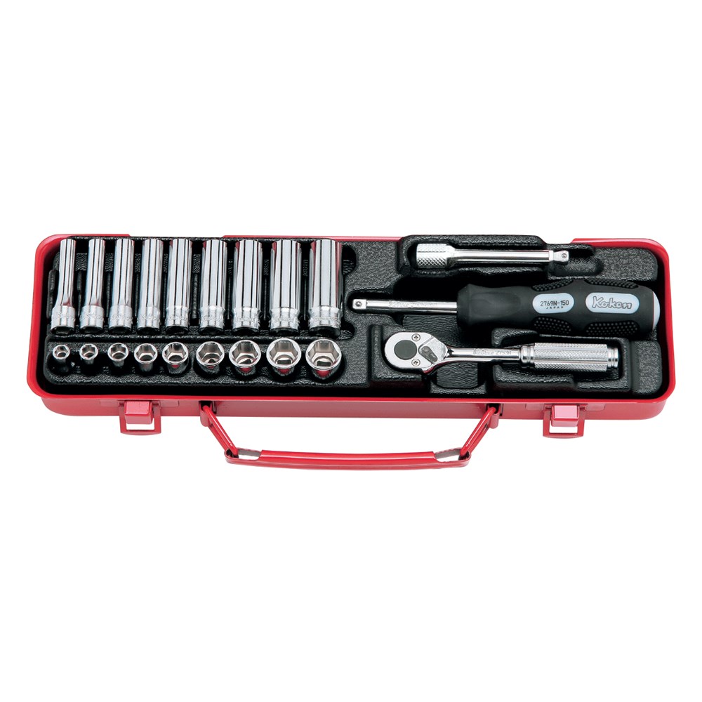 Socket Set 1/4 Drive 6pt Std & Deep 21pcs