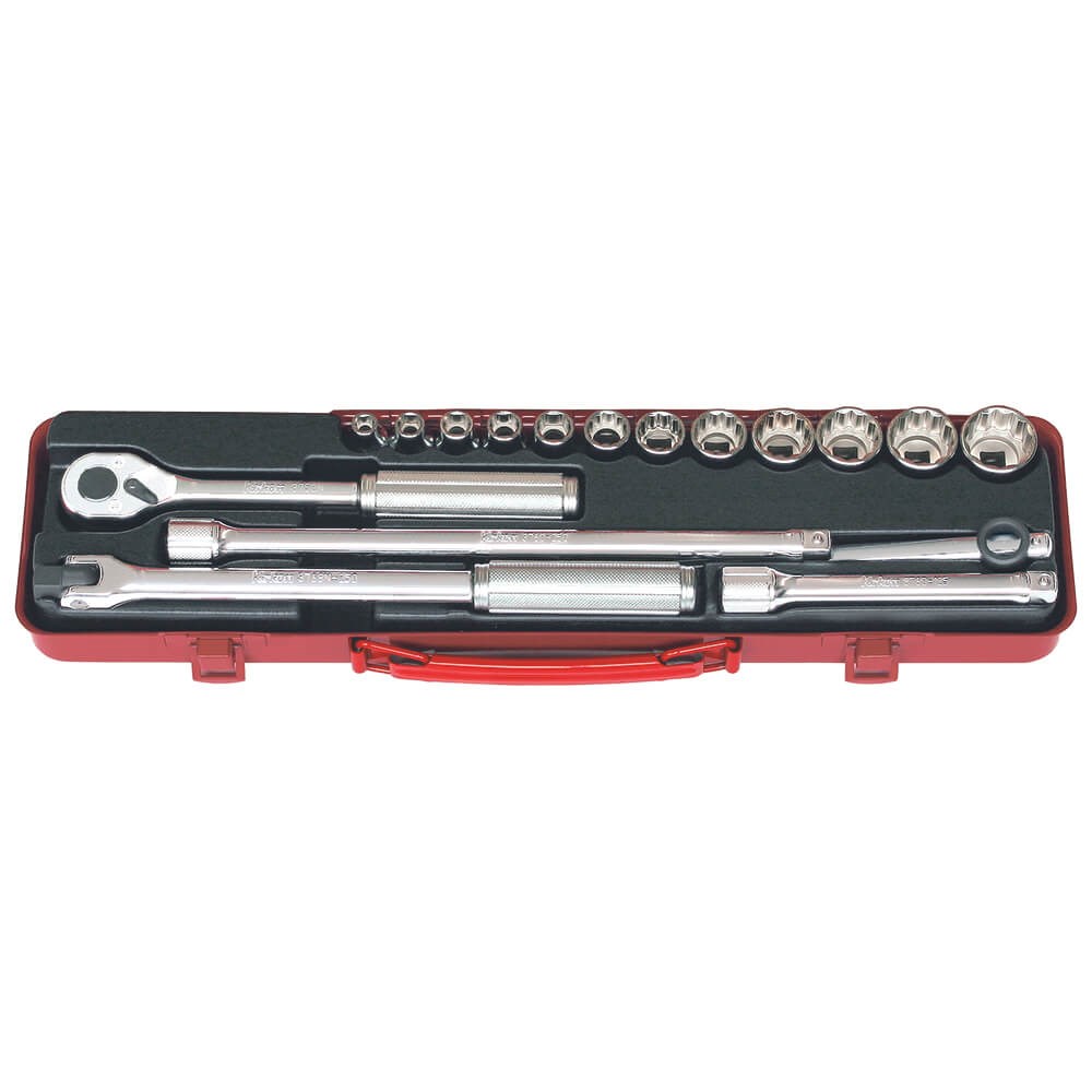 SOCKET SET 3/8DR 1/4-7/8AF 17PCS (6&12PT) KO3206A