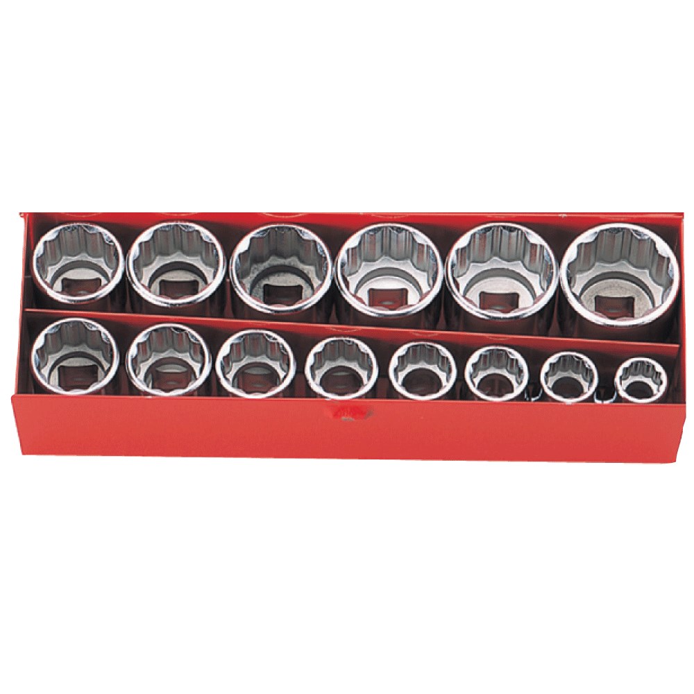 Socket Set 3/8 Drive-12pt 1/4-7/8 AF (14PCS)