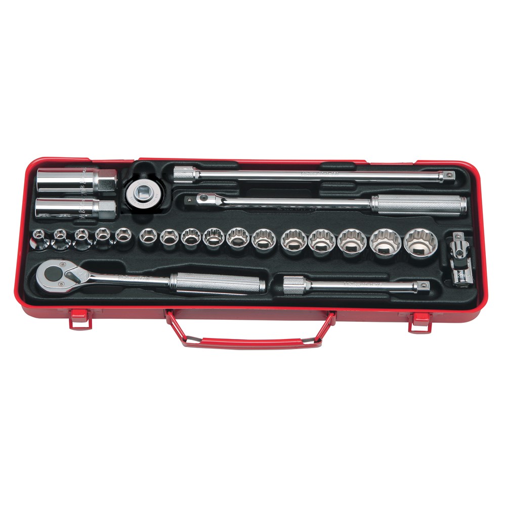 Socket Set 3/8 Drive 6pt & S/Plug Sockets 24pcs