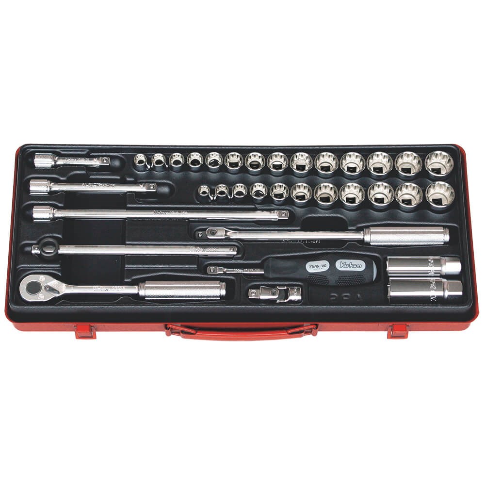 SOCKET SET 3/8DR 9-22MM & 5/16-7/8AF 35PC KO3279AM