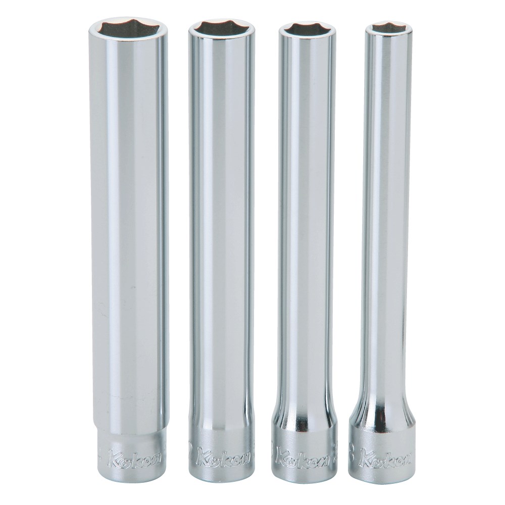 Socket Extra Deep 3/8 Drive - Set Of 4 Pcs.