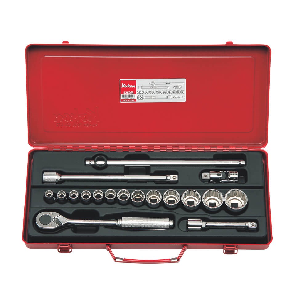 SOCKET SET 1/2DR 18PCS KO4250M