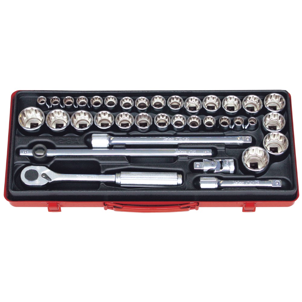 Socket Set 1/2 Drive 10-32mm 3/8-1.1/4 36pcs