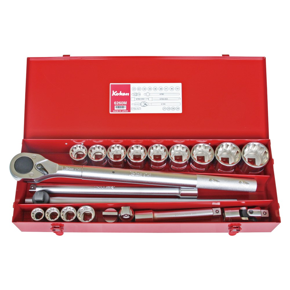 Socket Set 3/4 Drive 12pt 21-50mm (20PCS)