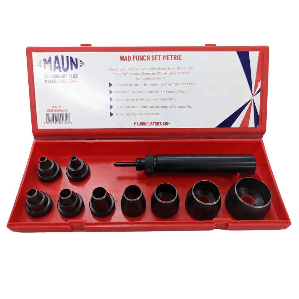 Wad Punch Kit 10-Pcs Metric (5 - 32mm) Ma1000/05