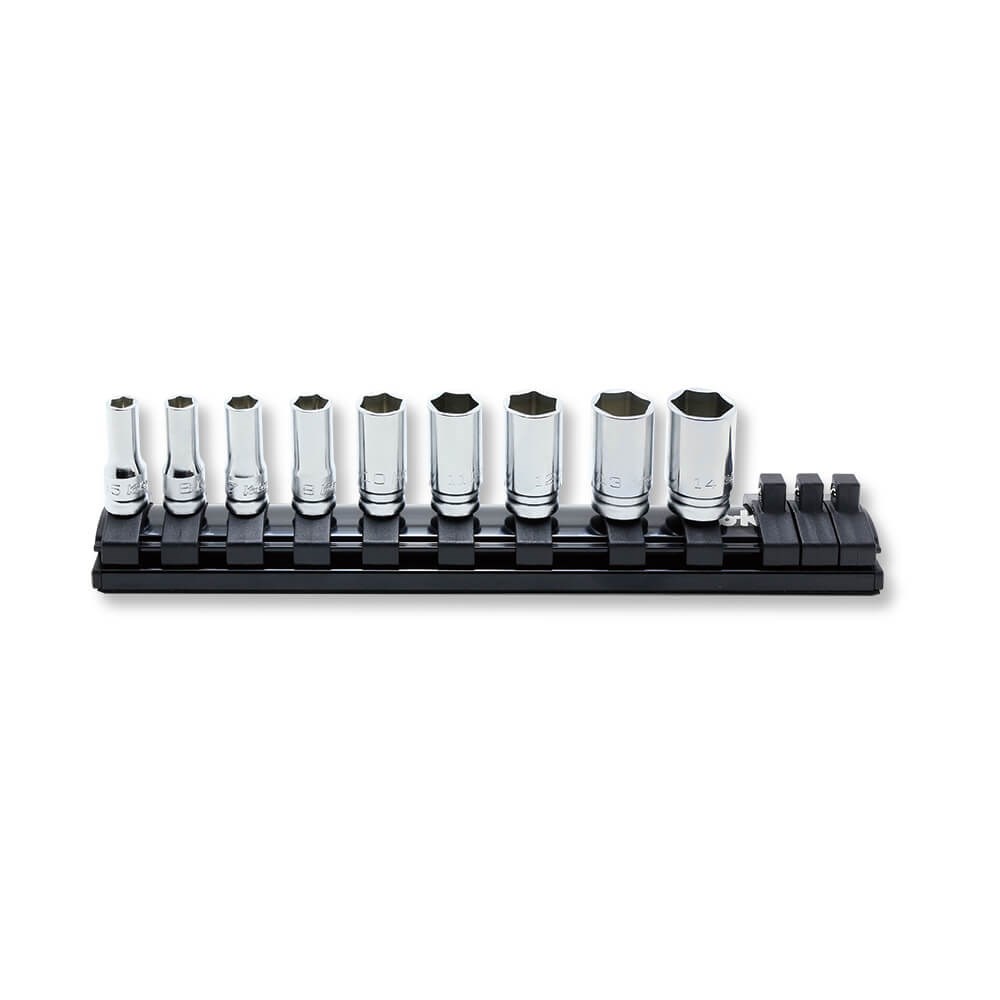 KORS2300XZ/9 - Ko-Ken Stocket Set 1/4" Drive 9 Piece on Magnetic Rail 5.5-14MM