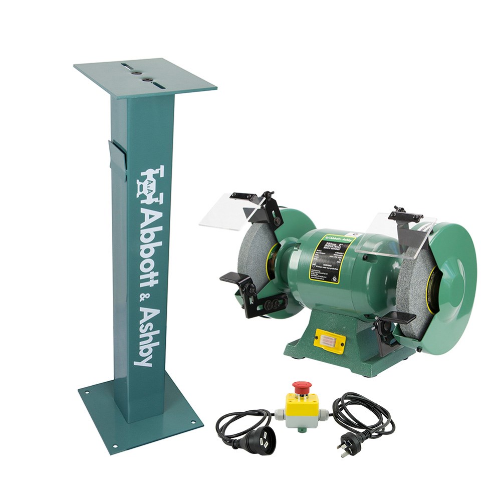 ATBG600/8-PED-ESTOP - Abbott &Ashby Bench Grinder - 8" / 200mm 600W Plus E-Stop & Pedestal