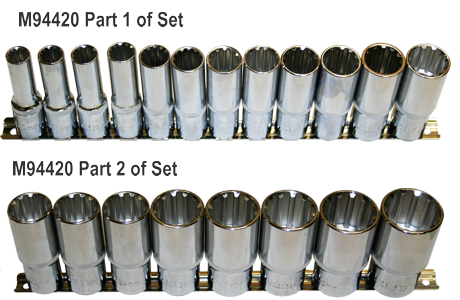 20 Piece 1/2 Inch Drive Multi Lock Deep Socket S On Rail 10-32mm