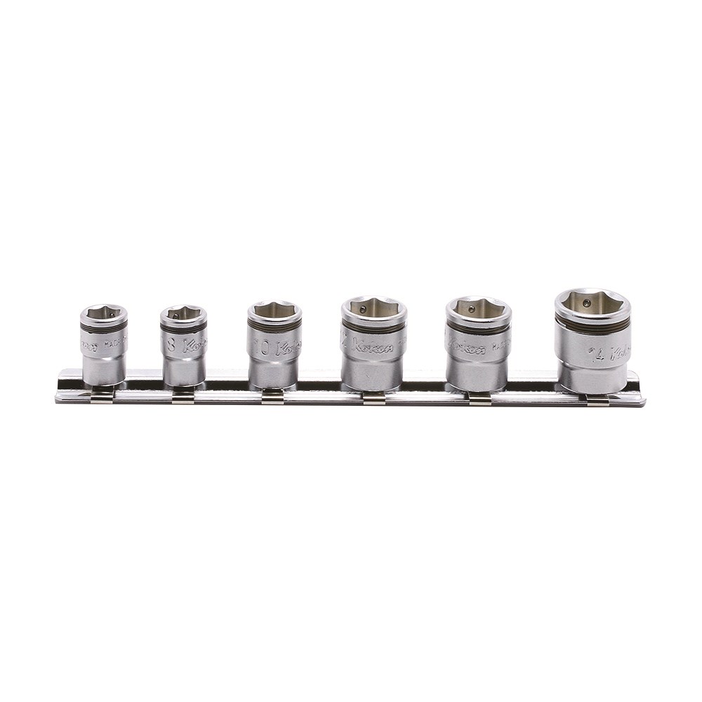 SET  SOCKET 1/4DR NUTGRIP ON R 6MM - 14MM KORS2450MS/6