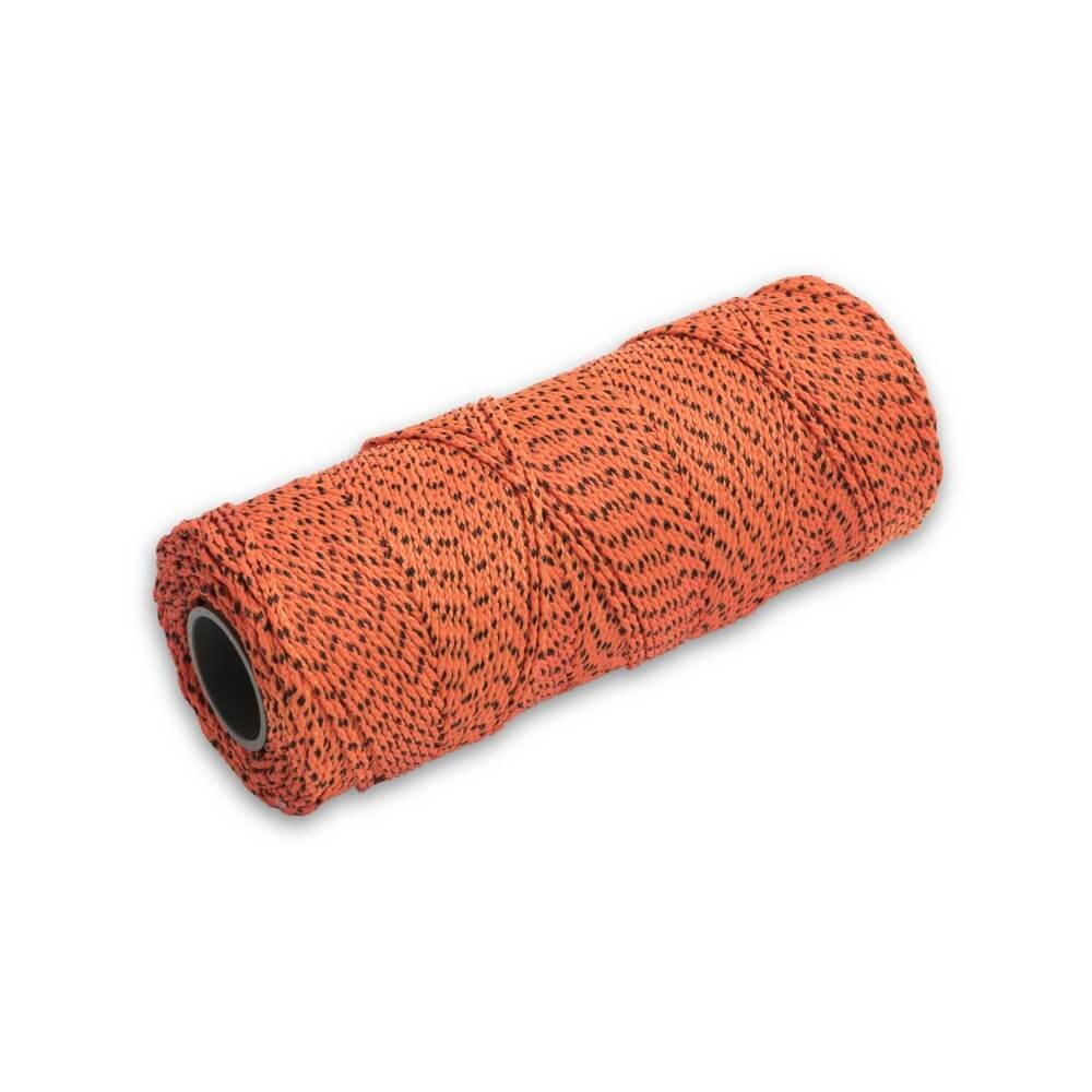 MTML614 - BONDED MASONS LINE -BRAIDED 152M #18 ORANGE & BLK 6" CORE