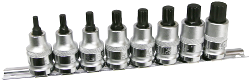 8 Piece M5 M16 Spline 1/2 Inch Drive Sockets 55mm Long