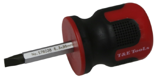 6.3 38mm Stubby Slotted S2 Steel Screwdriver