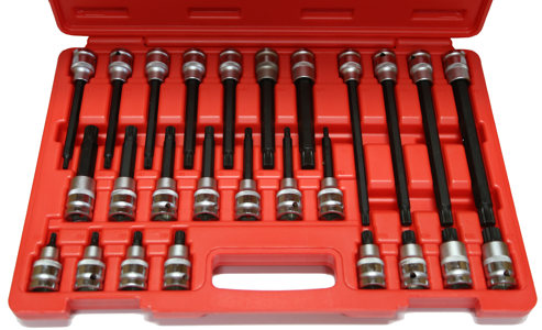 26 Piece 1/2 Inch Drive Multi-Spline Bit Socket Set (55 100 140 200mm)