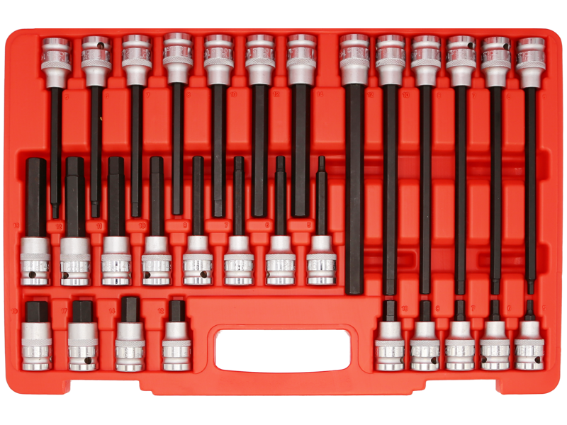 30 Piece 1/2 Inch Drive SAE Inhex Bit Socket Set