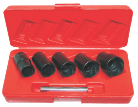 5 Piece 1/2 Inch Drive Impact Twist Socket Set 17 19 21 23 27mm