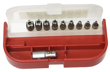 10 Piece 1/4 Inch Hex 5point Tamper Torx-Plus Bit Set T10-T50 25mm L