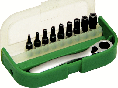 10 Piece 1/4 Inch Hex Five Point Tamper Torx-Plus Bit Set T10-T50