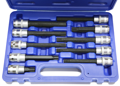 10 Piece Hex Spline Torx E-Socket Set