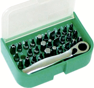 31 Piece 1/4 Inch Hex Power Bit Set With Ratchet