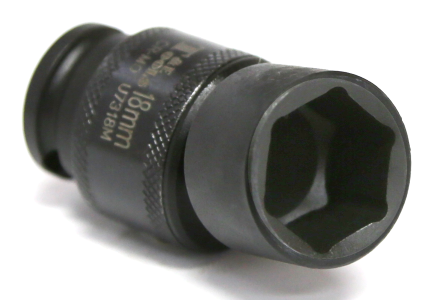 [159-U7318M] 18mm 3/8 Inch Drive Universal Impact Socket