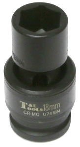 [159-U7418M] 18mm 1/2 Inch Drive Universal Impact Socket