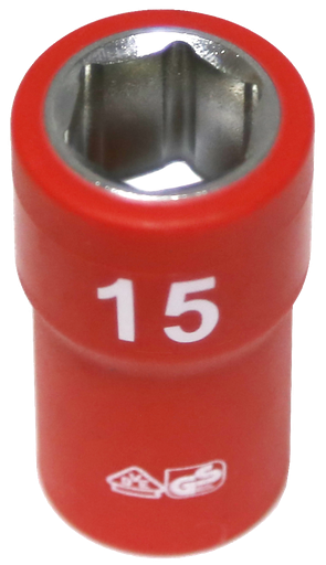 [159-IS22152] 15mm 3/8 Inch Drive 6 Point VDE Insulated Socket