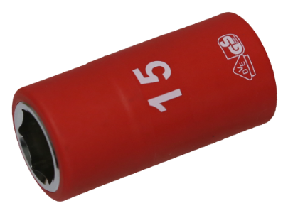 [159-IS26152] 15mm 1/2 Inch Drive 6 Point VDE Insulated Socket