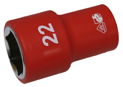 [159-IS26225] 22mm 1/2 Inch Drive 6 Point VDE Insulated Socket