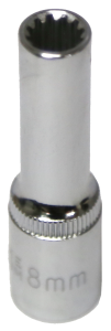 [159-M5308L] 8mm 3/8 Inch Drive Multi Lock Deep Socket