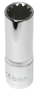 [159-M5415L] 15mm 1/2 Inch Drive Multi Lock Deep Socket