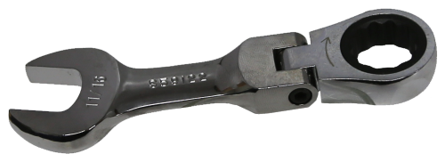 [159-S59122] 11/16 Inch 12 Point Stubby Flex-Head Ratchet Wrench