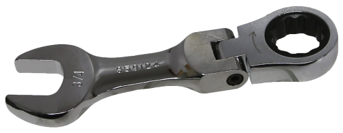 [159-S59124] 3/4 Inch 12 Point Stubby Flex-Head Ratchet Wrench