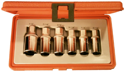 [159-5050] 6 Piece 3/16 Inch To 1/2 Inch Stud Extractor 1/2 Inch Drive