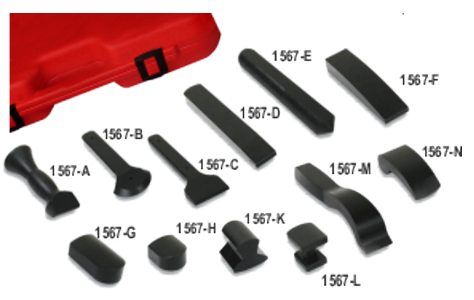 [59E-1564] 12 Piece Panel Beating Rubber Dolly Set