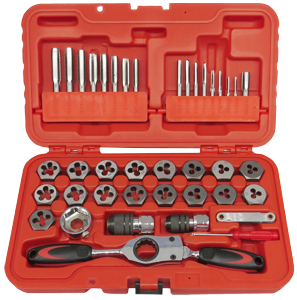 [59E-TD40BS] 40 Piece SAE Tap & Die With Gear Ratchet Wrench