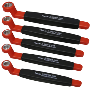 [159-IS6101] 5 Piece Metric VDE Insulated Ring End Set 78101214mm