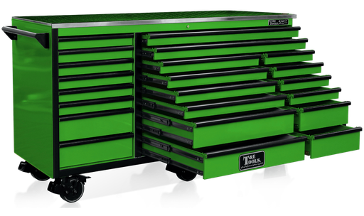 [59E-GF7622GR]  76" Godfather 22 Drawer Roller Cabinet - Green