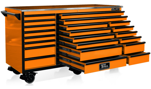 [59E-GF7622OR]  76" Godfather 22 Drawer Roller Cabinet - Orange