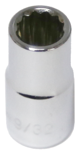 [159-12309] 9/32 Inch 1/4 Inch Drive 12 Point Standard Socket