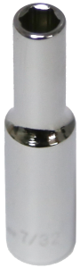 [159-12407] 7/32 Inch 1/4 Inch Drive 6 Point Deep Socket