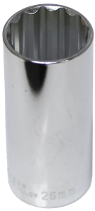 [159-54526] 26mm 1/2 Inch Drive 12 Point Deep Socket